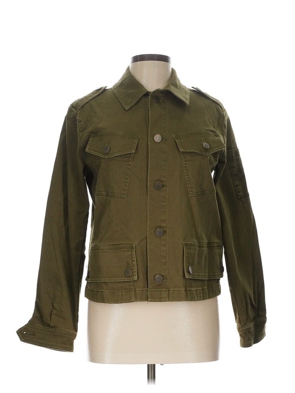 Cabi Olive Green Men's Military-Style Cotton Jacket
